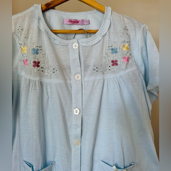 New Shangrila Cotton Pajama Set – Light Blue Embroidered | Size XL 💙 - Picture 7 of 11